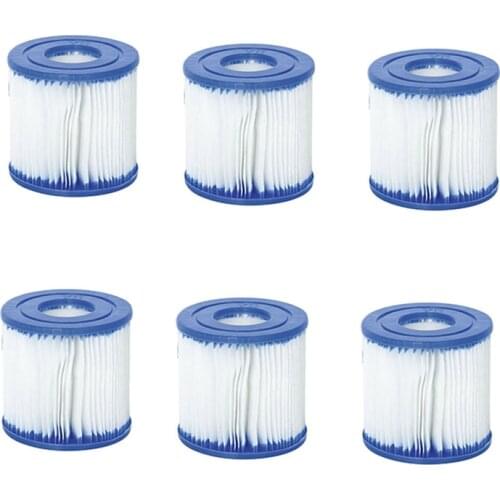 6Pcs Pool Filter Replacement Cartridge for Bestway Type D/VII,for Intex Type D Filter,for Summer Escapes Type VII Filter