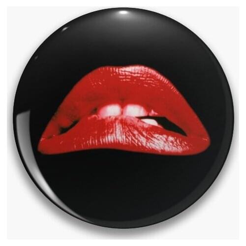 Scary Rocky Lips Soft Button Pin Creative Funny Lapel Pin Metal Jewelry Women Cute Decor Brooch Hat Gift Badge Cartoon Fashion