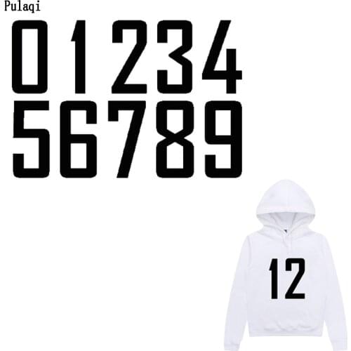 Pulaqi Letter Iron on Transfer for Clothes Vinyl Heat Thermal Iron Transfer Sticker Number Alphabet Patch Logo Stripe on Clothes