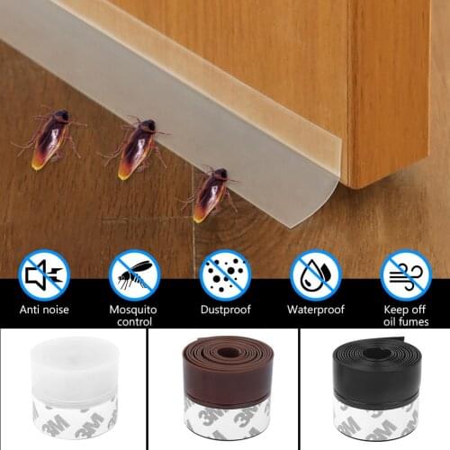 1M 3 Color Door Seal Strip Window Door Bottom Self Adhesive Silicone Rubber Door Window Sealing Bar Closet Door Dust Door Glass