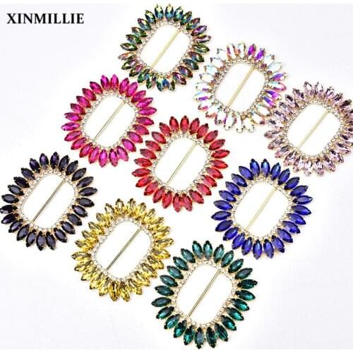 High-Quality Crystal Flower Rhinestone Applique Sew-On/Glue-On Shoes/Belt/Bags 7*15mm Marquise With Gold Base Setting 6.5*7.5cm