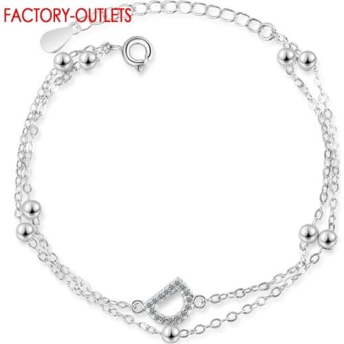 Genuine 925 Sterling Silver Bracelets For Women 2 Color Option Chain Bracelets For Wedding Birthday Jewelry Femme Accessories
