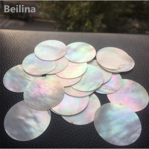 1lot(10pcs) Diameter 30mm /25mm/22mm Round white Natural mother of pearl shell sheet DIY accessories and inlay carved material