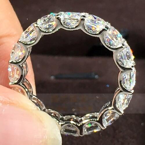 14K Au585 White Gold Women Ring Moissanite Diamonds Princess Square Wedding Party Engagement Anniversary Ring Trendy Romantic