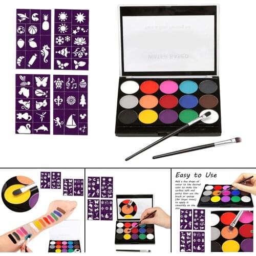 15 Colors Face Body Painted Palettes Halloween Cosplay Stage Make Up Kit Non-toxic Tasteless Safe Oily Paints for Adults Kids