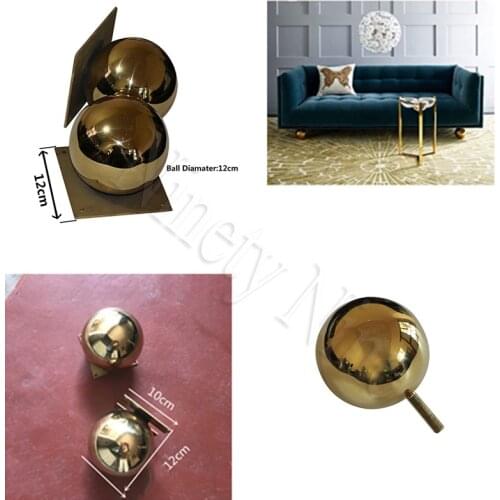 2Pcs/Lot Gold Furniture TV Cabinet Sofa Ball Feet LegGolden ball sofa leg round metal hollow ball hardware feet