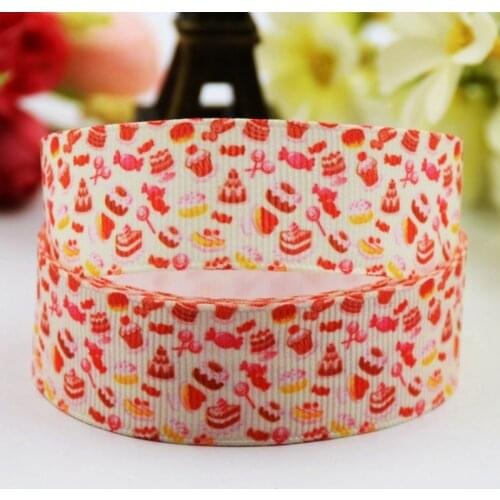 22mm 25mm 38mm 75mm Ruban satin CupCake Cartoon Character printed Grosgrain Ribbon party decoration 10 Yards X-00777