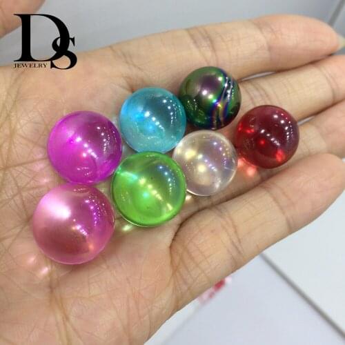 7 Pcs Various Colors Natural Rainbow Crystal Ball Clear Quartz Sphere Aura Angel Chakra Electroplated Orb Minerals Healing Gifts