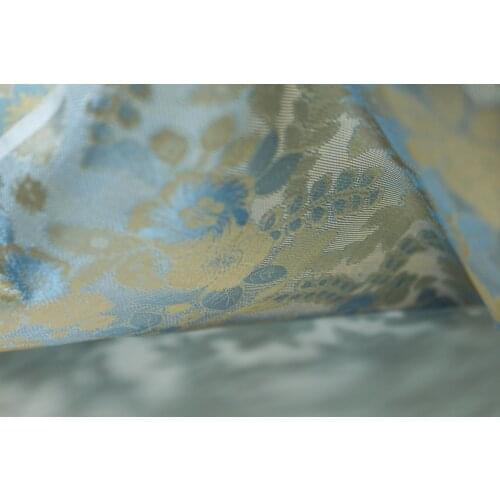 74cm flower shadow yarn-dyed Su Luo Hanfu flower silk fabric mulberry silk fabric