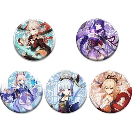 Anime Genshin Impact Wendi Tartaglia Pins Brooch Ganyu Keqing Xiao Lumine Figure Enamel Badge Brooches Jewelry Gifts