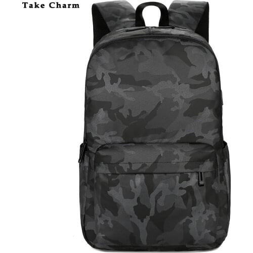 British Camouflage Mens Sport Backpack Waterproof Outdoor Short-distance Travel BackBag USB Laptop Backpack Teens Student Bags