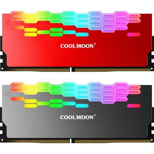 COOLMOON RA-2 RAM Heat Sink Cooler 5V ARGB Synchronized Magic Colorful Flashing Heat Spreader For PC Desktop Computer Accessorie