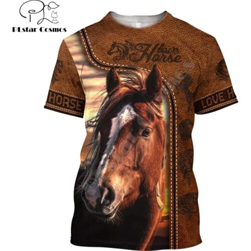 Beautiful Animal Horse 3D All Over Printed Men t shirt Summer Harajuku Casual short Sleeve Tee shirts Unisex tops TX-23