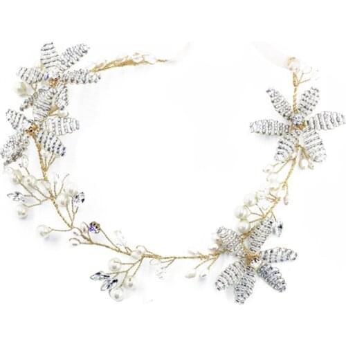 Ins Hot Handmade Beaded Flower Freshwater Pearl Bride Headpieces Wedding Hair Pin Hair Accessories