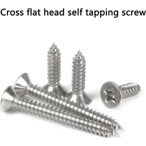 GuHua Cross Countersunk Head Long Self Tapping Screwphillips Flat Head KA Long Wood Screw 316 Stainless Steel M4M5M6 5PCS