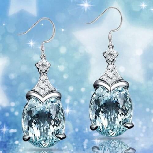 Exquisite and Elegant Drop Shape Earrings for Women Fashion Romantic for Women Fashion Freshwater Sapphire Earrings Accessories