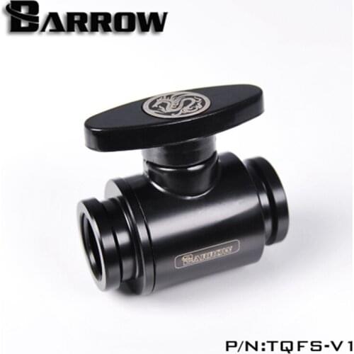 Barrow Water Cooling G 1/4" Ball Shutoff Mini-Valve With Black Normal Handle TQFS-V1