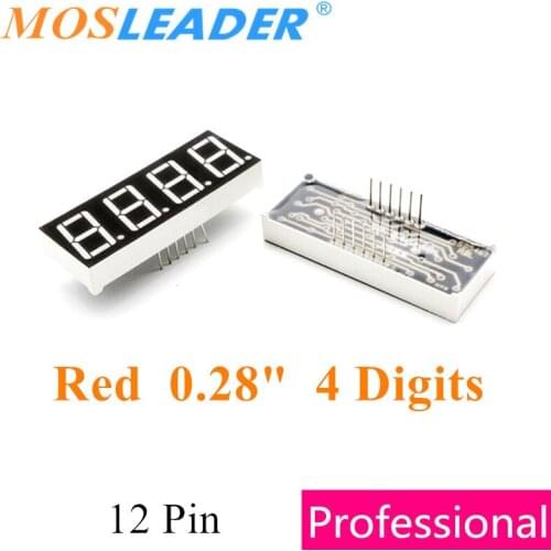 Mosleader 100pcs 12P 0.28" Display 4 Digits DIP Red 0.28 Inch 4 Bit Digit Digital tube Common cathode Common anode LED Display