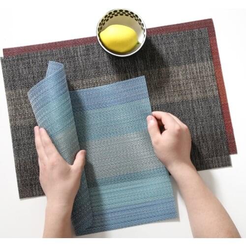 PVC Washable Placemats Dining Table Mat Non-slip Placemat Kitchen Accessories Cup Coaster Wine Pad