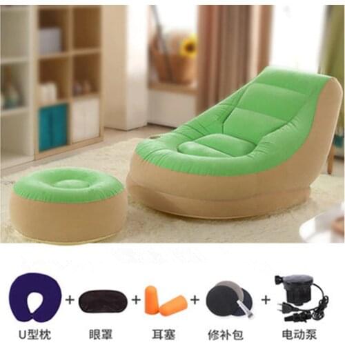 Inflatable Mattress Soft Bed With Footstool Bed Beanbag Folding Softs Bedroom Furniture Muebles De Dormitorio Free Shipping