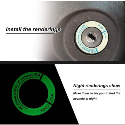Car Stickers Ignition Switch Key Ring Hole Covers Car Luminous Stickers Car Accessories Universal Car Styling For Ford Focus 3