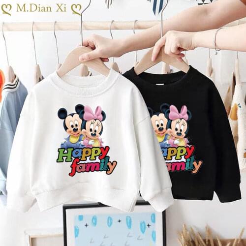 2021 Spring New Cartoon Fashion Girls' Sweater Childrens Long Sleeve Round Neck T-shirt Boys' Pullover Childrens Wear