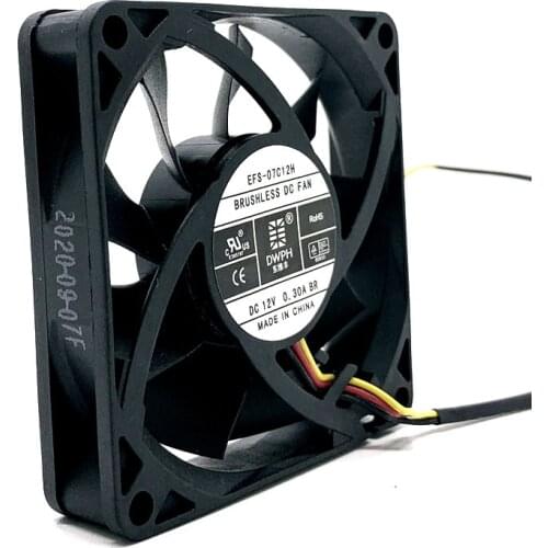 For DWPH UPS C1K C2K C3K Power Supply PSU Cooling Fan,EFS-07C12H 70mm 7cm 70X70X15mm 12V 0.30A Mute Silent Cooler
