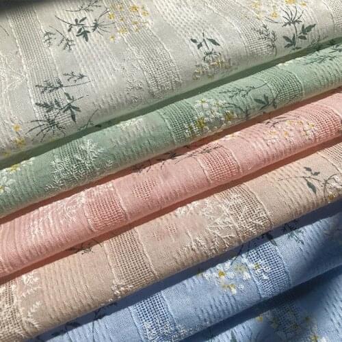 Pastoral Cotton Fabric DIY Skirt Garments Headband Making Material Handcraft Jacquard Fabric Cotton Cloth Comfortable