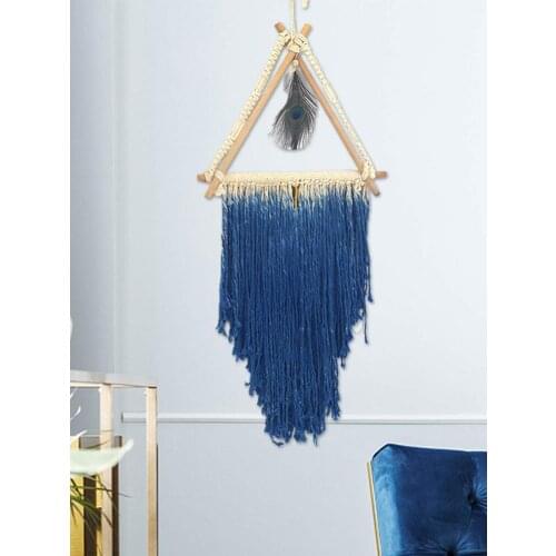 Boho Feather Woven Tapestry Geometric Art Decor Wall Decoration Tapestry Home Ornament Modern Boho Living Room Bedroom Wall Deco