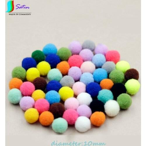 Colorful High Elastic Woolen Puffer Ball Fling Pompon Childrens Clothing DIY Mobile Phone Cover Accessories Diameter 1CM S0101N
