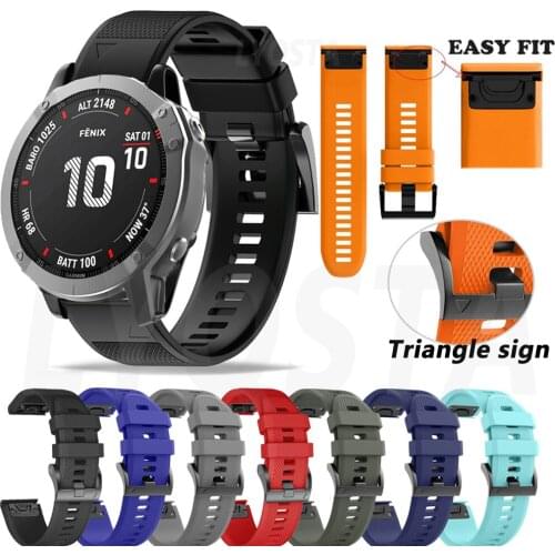 26 22MM Silicone Quick Release Watchband Strap For Garmin Fenix 6 6X Pro 5 5X Plus 3 HR Watch Easyfit Wrist Band Strap Accessory
