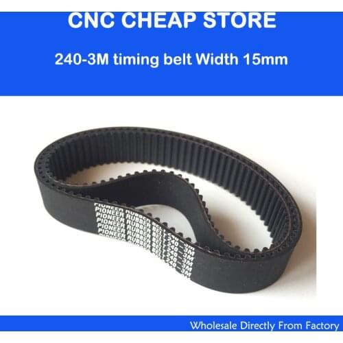 5pcs HTD 3M Timing Rubber belt 3M 15 teeth-80 width-15mm length 240mm HTD240-3M-15 for Co2 CNC Laser Engraver Cutter Instrument