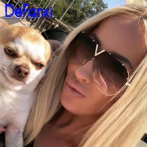 New Oversized Sunglasses for Women metal Pilot Fashion Designer Eyewear Gradient Mirror Lens Men Sun Glasses UV400 Oculos