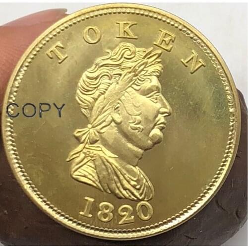 North West Company 1820 Brass Token Copy Coin With Smooth Edge