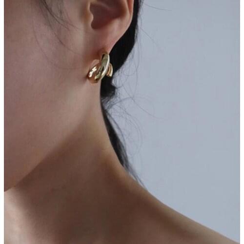 TIMEONLY Korean Style Hollow Metal Stud Earring Personality 2020 Fashion New Earrings for Women Girls Anniversary Accessories