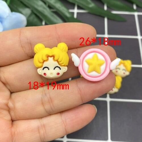 10pcs Cute Cartoon Girl Wings Star Kawaii Scrapbooking Decoration Craft DIY Phone Hair Bows Center Accessories