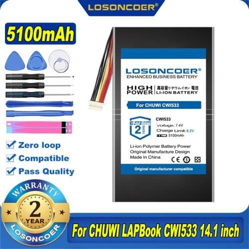 100% Original LOSONCOER NEW 5100mAh CWI533 Laptop Battery For CHUWI LapBook CWI533 14.1 inch Windows 10 Notebook Batteries