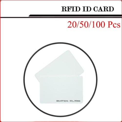 20/50/100Pcs White Token ID Card RFID Card 125KHZ Passive Tags RFID Card For Access Control System and Timeclock