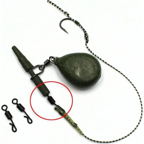 20PCS Carp Fishing Accessories Quick Change Rolling Swivel Carp Rig Solid Ring Swivels Long Body Swivel Snap Connectors Fishing