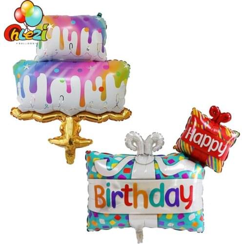 20pcs Large Cake Balloons wholesale Happy Birthday Foil Helium Balloons Gift cake Birthday Party Decoration Kids Toys Air Globos