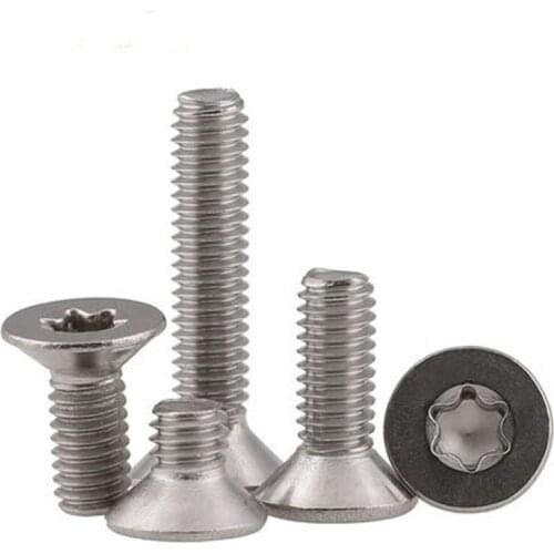 30pcs M4 Plum screw Countersunk flat bolt Mechanical Torx T&TX screws 304 stainless steel 6mm-50mm length