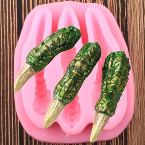 3D Dinosaur Paw Silicone Mold Fondant Chocolate Mould Baby Birthday Cake Decorating Tools Polymer Clay Candy Moulds