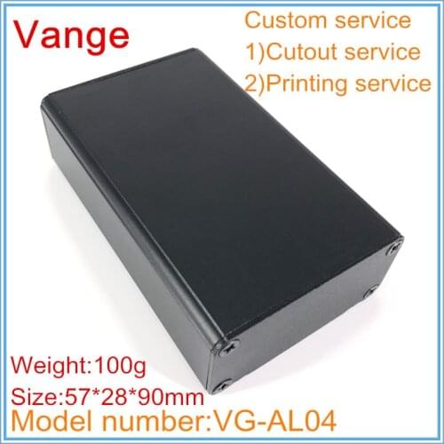 5pcs/lot Sand blasting surface aluminum material project box 6063-T5 injected aluminum enclosure 57*28*90mm for transducer