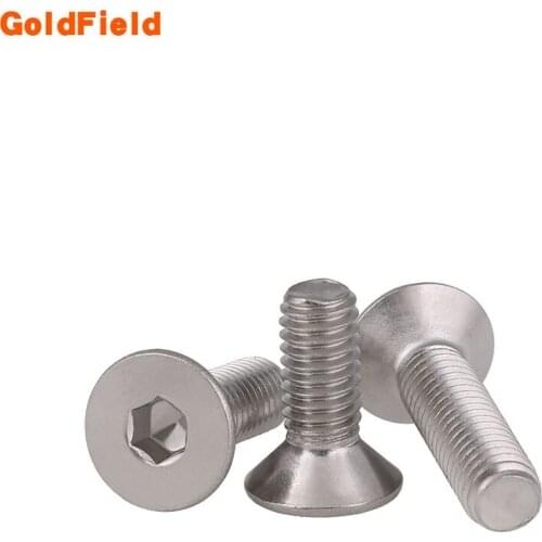 50/20/10pcs 304 stainless steel countersunk hexagon socket flat head machine screw bolt DIN7991