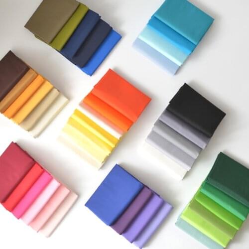 50x140cm Solid Color Poplin Cotton Fabric DIY Childrens Wear Cloth Make Bedding Quilt Fabric for Girl Dress About 170g/m