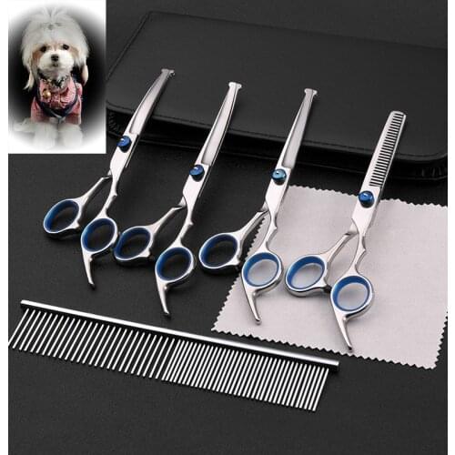 Safty Pet Grooming Scissors Round Head 6 Inch Professional Stainless Steel Dog Scissors Pets Shears Animal Cutting Portable Set