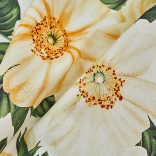 Pale Yellow Flower Pure Cotton Fabric For Dress Платье Tissus Au MÈTre Telas Por Metro Sewing Ткань Для Шитья Vestidos Coton DIY