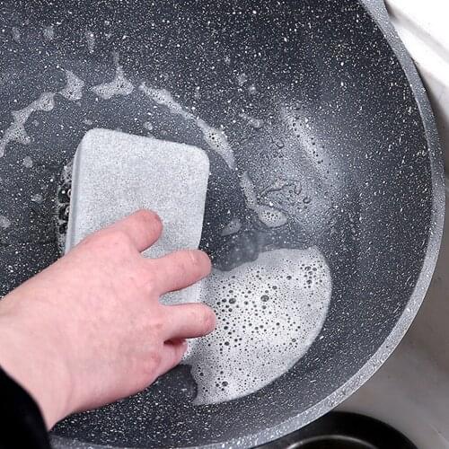 5pcs/set Scouring Pad High-density Sponge Scouring Pad Kitchen Cleaning Cloth Dishwashing Brush Cleaning Sponge