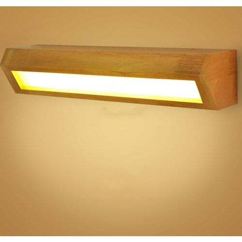 5W Wooden Wall Lamp Nordic Acrylic Sconce Foyer Bedside Study Desk Above Reading Lights Bathroom Mirror Front Lights Wood Color