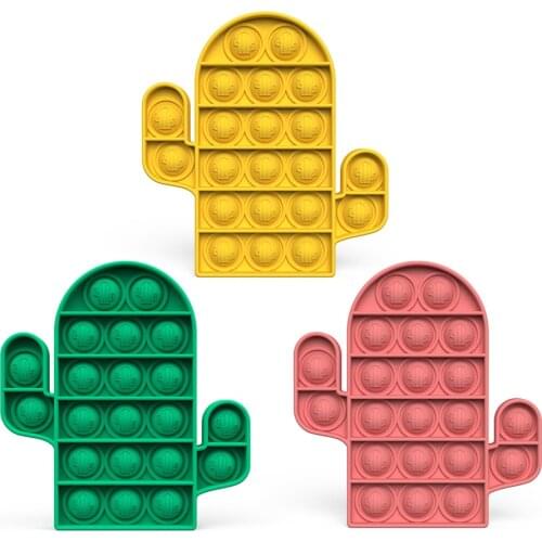 Children Fun Pressure Reduction Toy Cactus Push Bubble Sensory Toy Autism Needs Antistress for Adult Kids